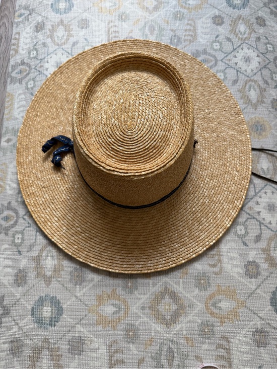 Campesina Chilean Accessories - Campesina Chilean Straw Hat Stiff Wide Brim Navy Band Size 55